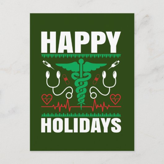 フェスティバルクリスマスハッピーホリデーズナース シーズンポストカード (正面)