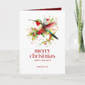 フェスティバルクリスマスハミングバカスタムードフォト カード (正面)