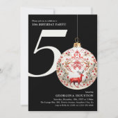 フェスティバルクリスマスバウブル50th誕生日パーティー 招待状 (正面)