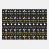 フェスティバルクリスマスバニーのタイル模様 ラッピングペーパーシート (正面2)