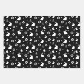 フェスティバルクリスマスバニーのタイル模様 ラッピングペーパーシート (正面)