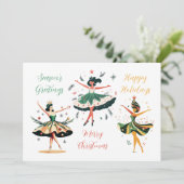 フェスティバルクリスマスバレリーナスフラットホリデーカード シーズンカード (スタンド正面)