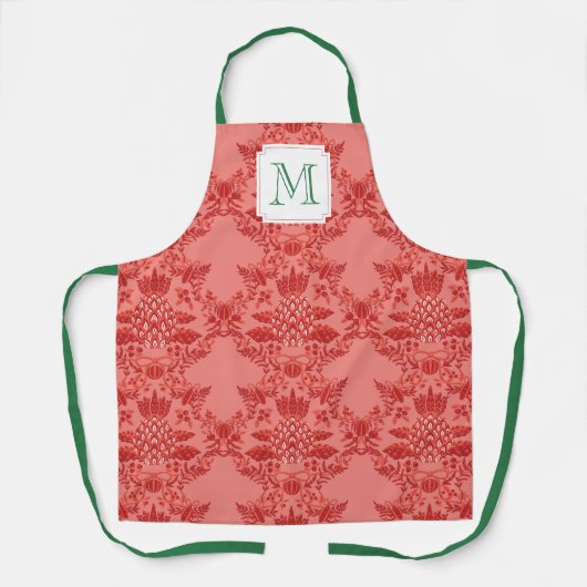 フェスティバルクリスマスパイナップルオーナメントパターン エプロン (正面)