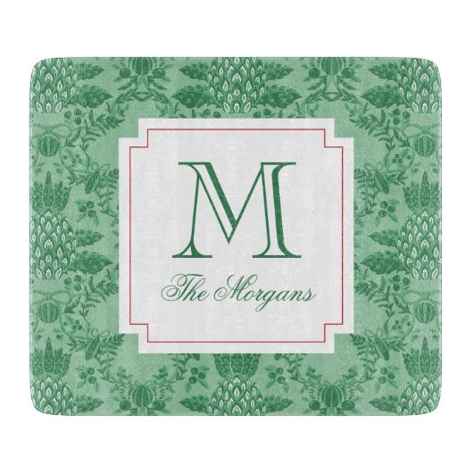 フェスティバルクリスマスパイナップルオーナメントモノグラム カッティングボード (正面)