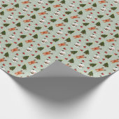 フェスティバルクリスマスパターンとクリスマスツリー ラッピングペーパー (角)