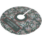 フェスティバルクリスマスパターンと名前 ブラッシュドポリエステルツリースカート (アングル)