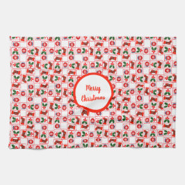フェスティバルクリスマスパターン キッチンタオル