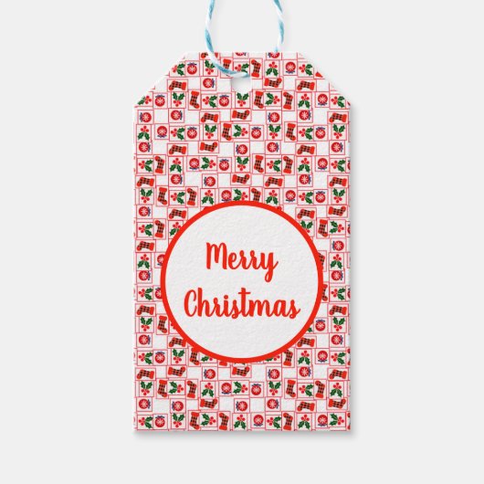 フェスティバルクリスマスパターン ギフトタグ (正面)