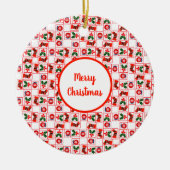 フェスティバルクリスマスパターン セラミックオーナメント (正面)
