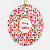 フェスティバルクリスマスパターン セラミックオーナメント (左)
