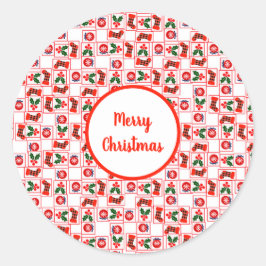 フェスティバルクリスマスパターン ラウンドシール