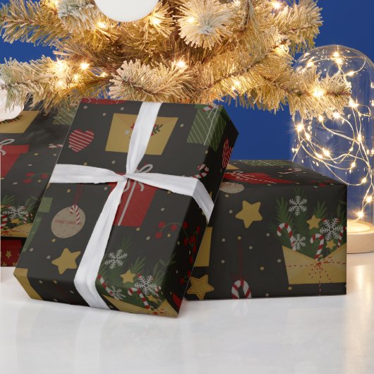 フェスティバルクリスマスパターン ラッピングペーパー (クリスマス)