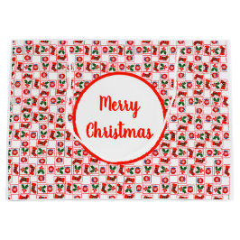 フェスティバルクリスマスパターン ラージペーパーバッグ