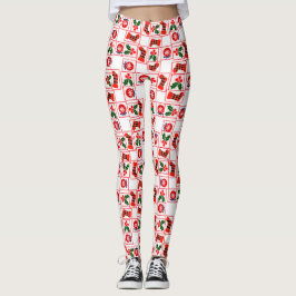 フェスティバルクリスマスパターン レギンス