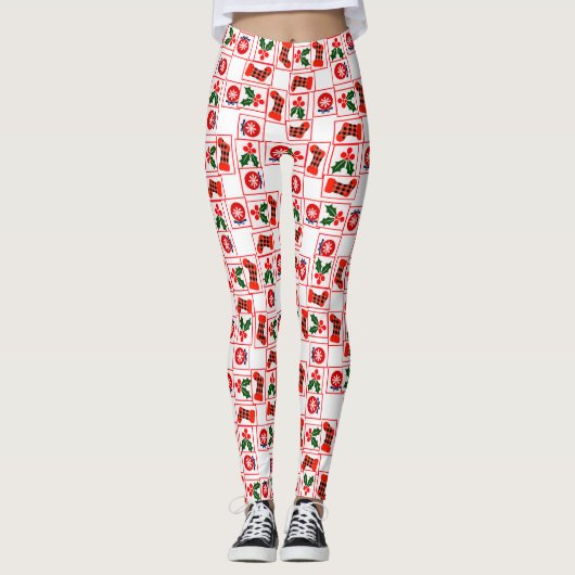 フェスティバルクリスマスパターン レギンス (正面)