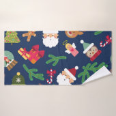 フェスティバルクリスマスパターン、休日のデザイン。 バスタオル (バスタオル)