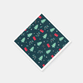 フェスティバルクリスマスパターン（赤と緑） スタンダードカクテルナプキン (角)