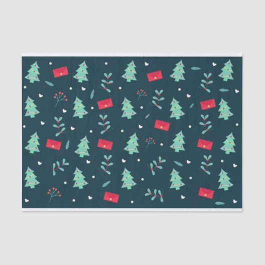 フェスティバルクリスマスパターン（赤と緑） 薄葉紙 (正面)