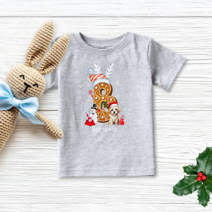 フェスティバルクリスマスパピージンジャーブレッドレターBボーイ ベビーTシャツ