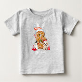 フェスティバルクリスマスパピージンジャーブレッドレターBボーイ ベビーTシャツ (正面)