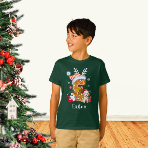 フェスティバルクリスマスパピージンジャーブレッドレターEボーイ Tシャツ