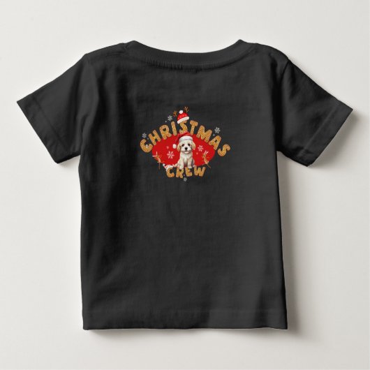 フェスティバルクリスマスパピージンジャーブレッド文字C少年 ベビーTシャツ (裏面)