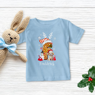 フェスティバルクリスマスパピージンジャーブレッドFボーイ ベビーTシャツ