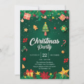 フェスティバルクリスマスパーティの招待状とオーナメント 招待状 (正面)
