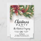 フェスティバルクリスマスパーティの招待状カード – 金ゴールドホーン 招待状 (正面)