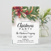 フェスティバルクリスマスパーティの招待状カード – 金ゴールドホーン 招待状 (スタンド正面)