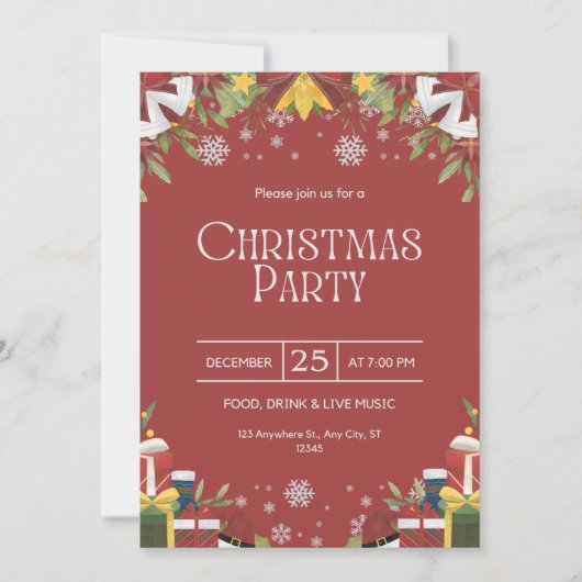 フェスティバルクリスマスパーティの招待状 招待状 (正面)
