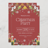 フェスティバルクリスマスパーティの招待状 招待状 (正面/裏面)