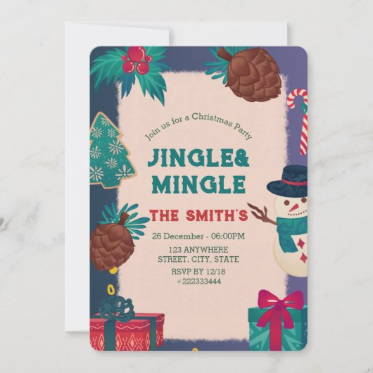 フェスティバルクリスマスパーティの招待状 招待状 (正面)