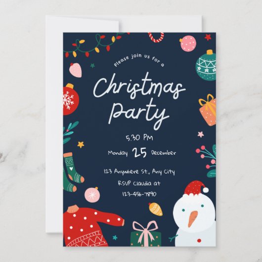 フェスティバルクリスマスパーティの招待状 招待状 (正面)