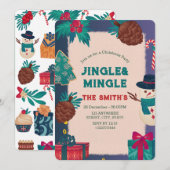 フェスティバルクリスマスパーティの招待状 招待状 (正面/裏面)