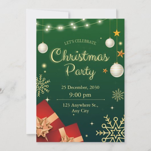 フェスティバルクリスマスパーティの招待状 招待状 (正面)