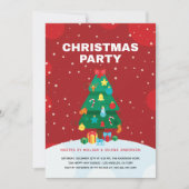 フェスティバルクリスマスパーティーとホリデーツリー 招待状 (正面)