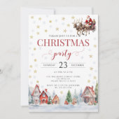 フェスティバルクリスマスパーティーサンタそりの招待 招待状 (正面)