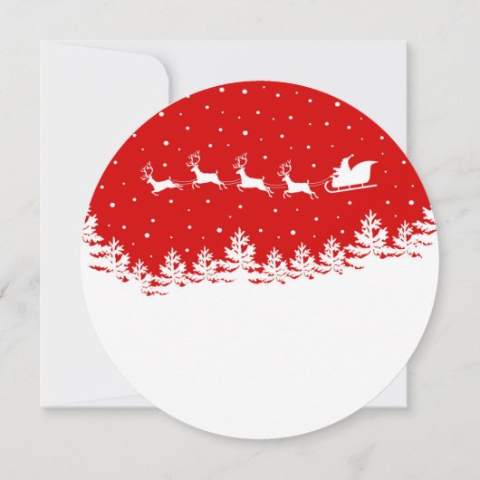 フェスティバルクリスマスパーティーサンタレッドホワイト 招待状 (裏面)