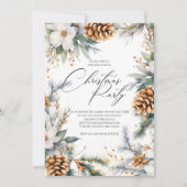 フェスティバルクリスマスパーティー招待状 | 水彩リース 招待状 (正面)