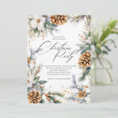 フェスティバルクリスマスパーティー招待状 | 水彩リース 招待状 (スタンド正面)