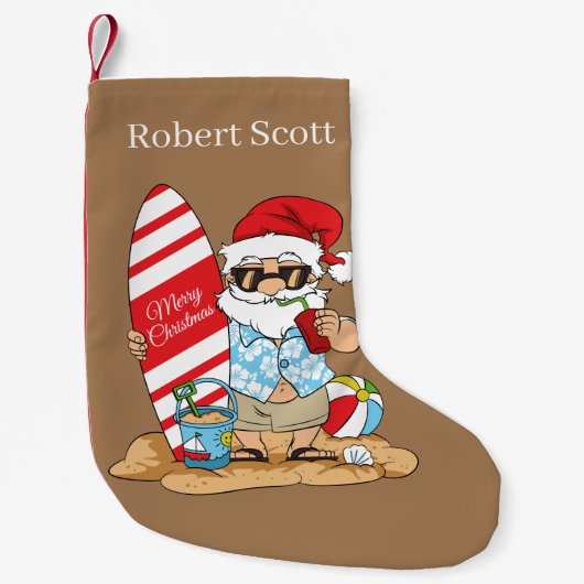 フェスティバルクリスマスビーチサンタアド名 スモールクリスマスストッキング (正面)