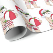 フェスティバルクリスマスビーチサンタタイルパーティー ラッピングペーパー (ロールコーナー)