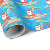 フェスティバルクリスマスビーチサンタタイルパーティー ラッピングペーパー (ロールコーナー)