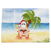 フェスティバルクリスマスビーチサンタラージ抱き枕 ラージペーパーバッグ (正面)