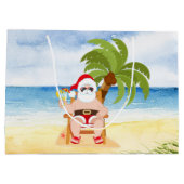 フェスティバルクリスマスビーチサンタラージ抱き枕 ラージペーパーバッグ (裏面)