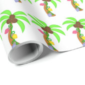 フェスティバルクリスマスビーチヤシの木タイルパーティー ラッピングペーパー (ロールコーナー)