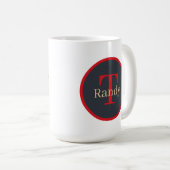 フェスティバルクリスマスビーチ砂雪だるま追加モノグラム コーヒーマグカップ (正面右)