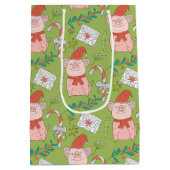 フェスティバルクリスマスピッグズミディアム抱き枕 ミディアムペーパーバッグ (裏面)