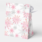 フェスティバルクリスマスピンクのスノーフレークグレーパーティー フェイバーボックス (裏面サイド)